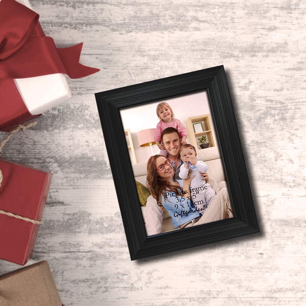 Giftgarden 12 Pack 3.5x5 Picture Frame Black, Multiple 3.5 x 5 Photo Frames Bulk for Tabletop Display or Wall Hanging