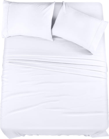 Utopia Bedding Queen Bed Sheets Set - 4 Piece Bedding - Brushed Microfiber - Shrinkage and Fade Resistant - Easy Care (Queen, White)