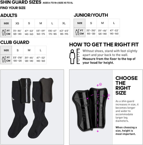 adidas Kids’ Performance Youth Sock Shin Guards