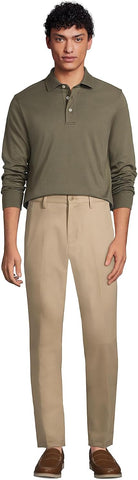 Lands' End Men's Long Sleeve Supima Polo
