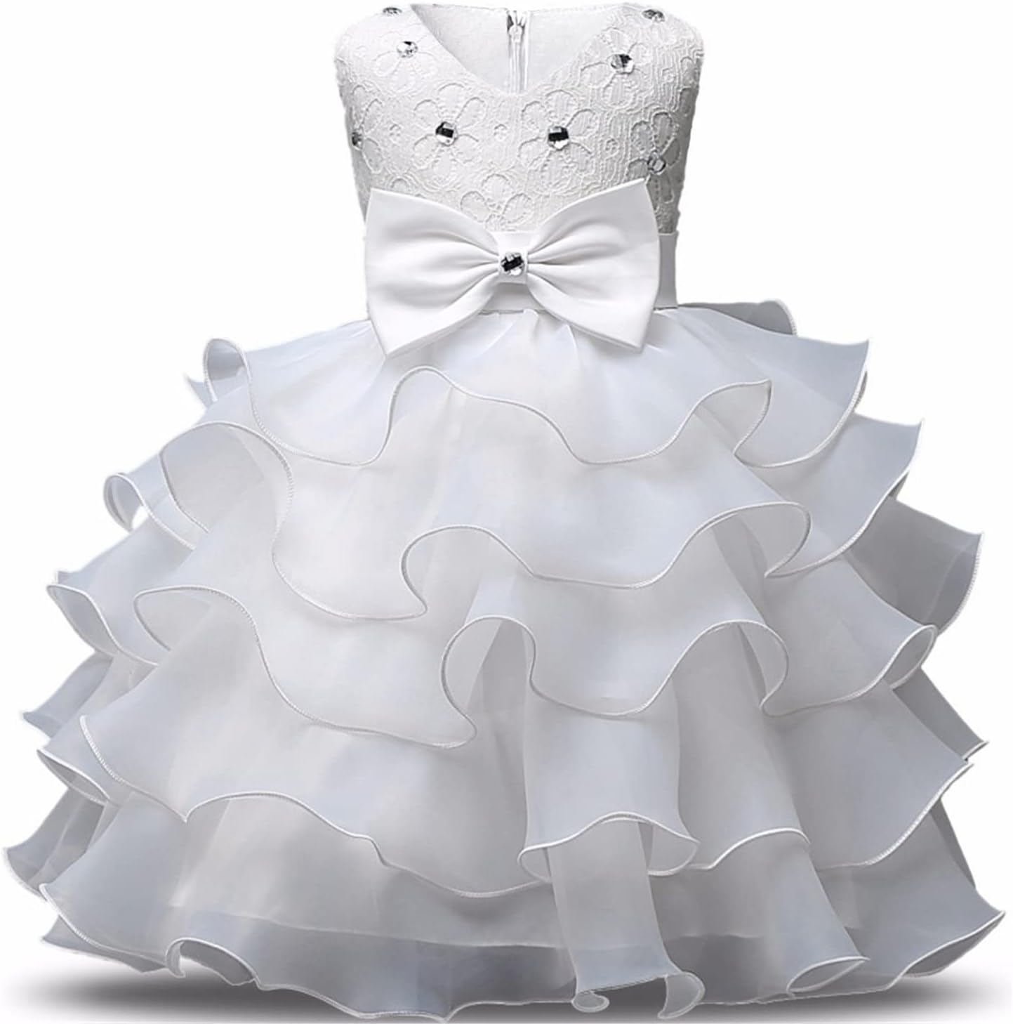 NNJXD Girl Dress Kids Ruffles Lace Party Wedding Dresses