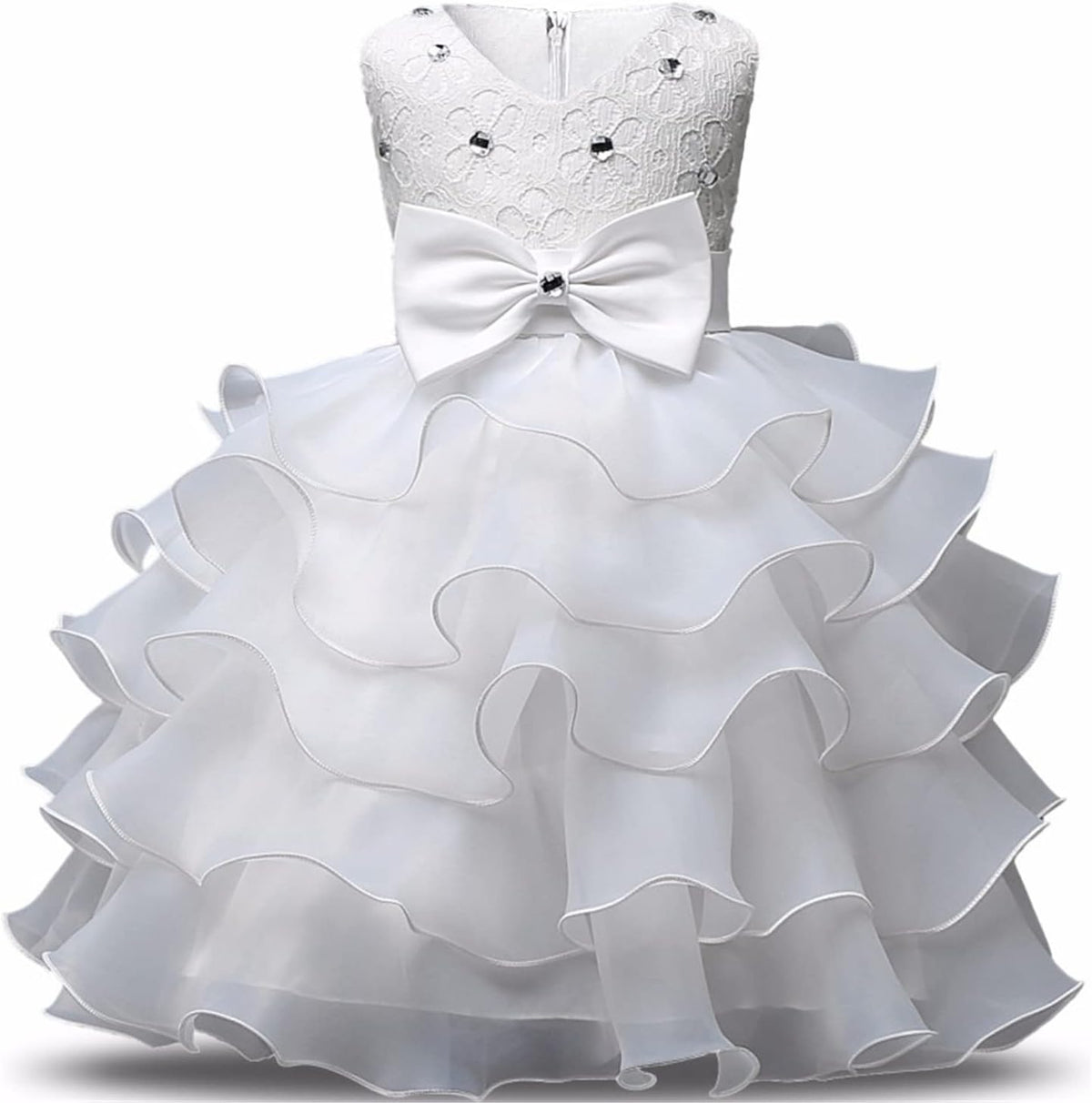 NNJXD Girl Dress Kids Ruffles Lace Party Wedding Dresses