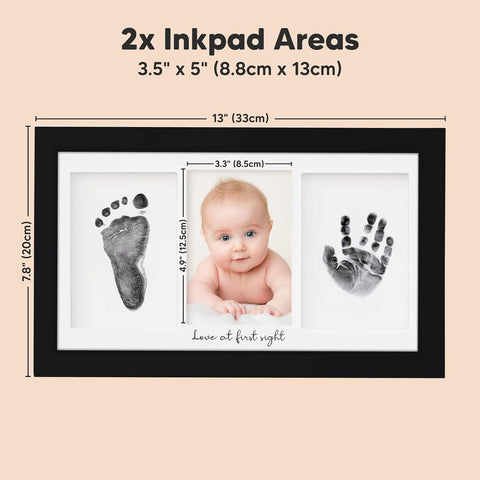 Inkless Hand and Footprint Kit, Boy Girl Newborn Keepsake (Onyx Black)