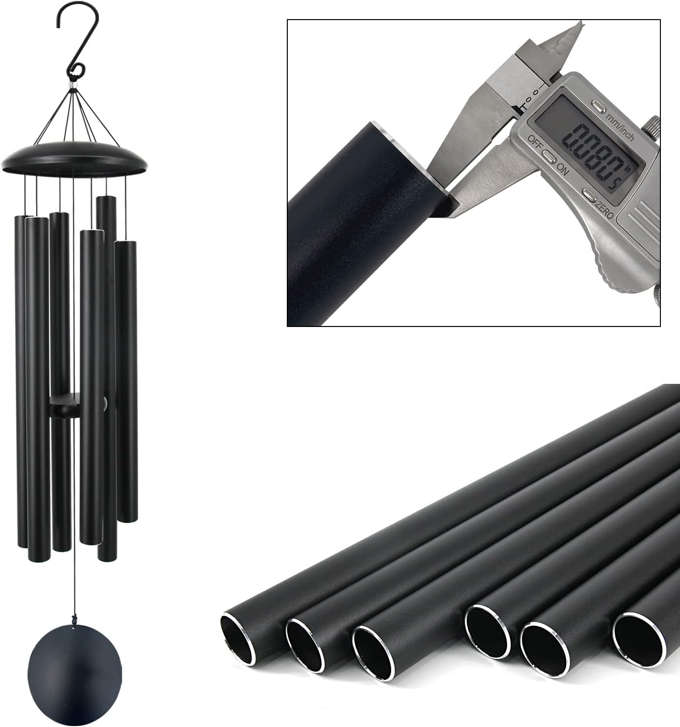 ASTARIN 45 in Memorial Wind Chimes Large with 6 Heavy Tubes