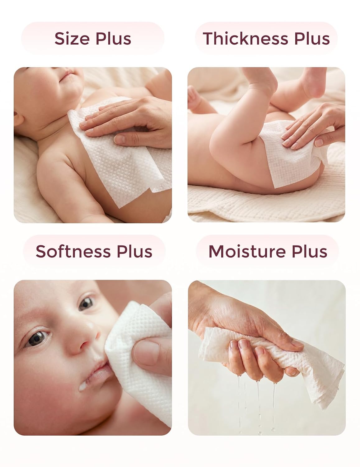 Momcozy Baby Wipes Travel Size, Extra Large 99% Water Based Wet Wipes