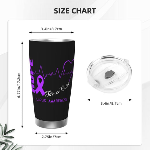 vrilu Hope For A Cure Lupus Awareness Tumbler Cup 20oz Double Wall Vacuum Insulated Coffee Cup