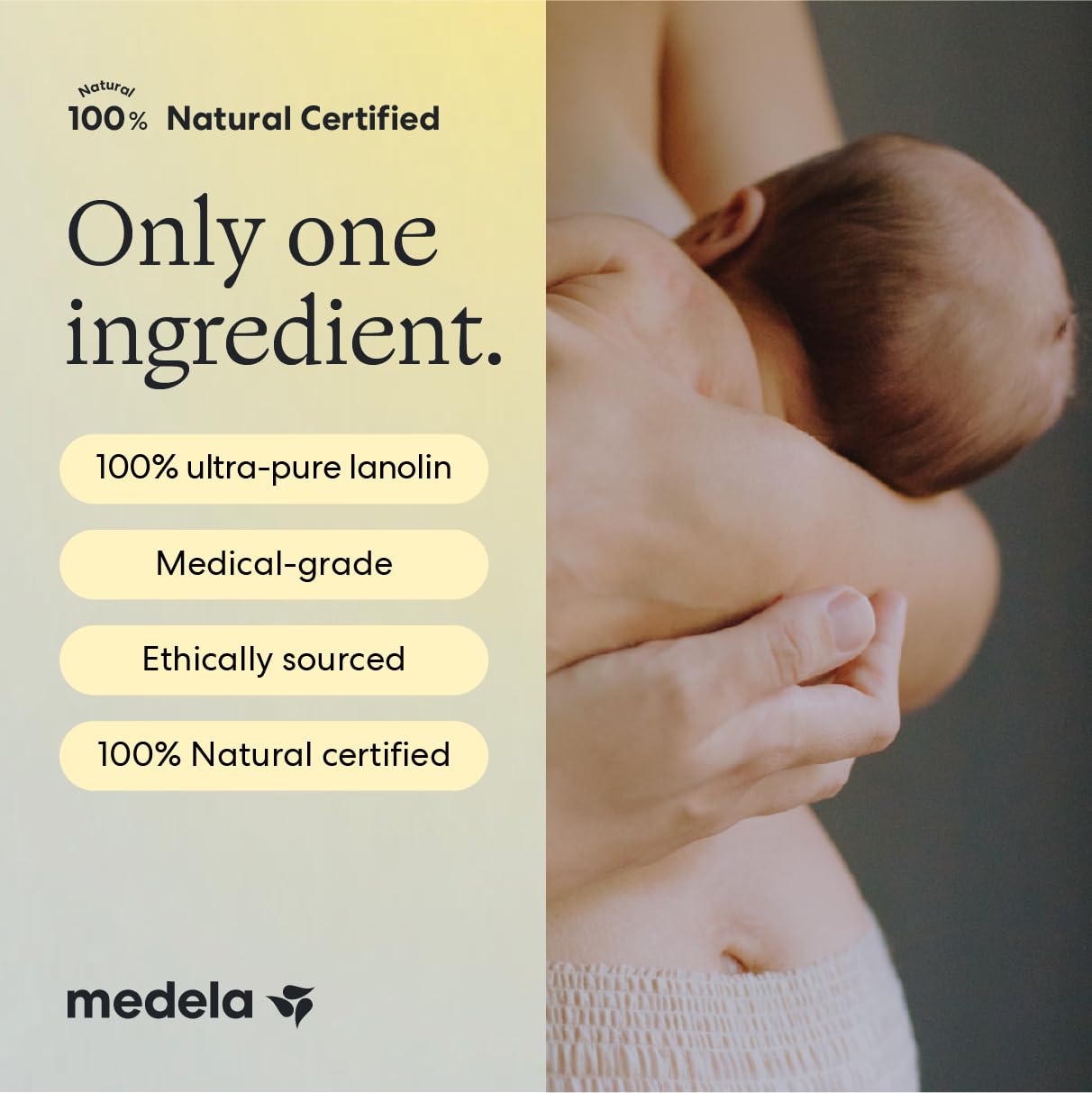 Medela Purelan Lanolin Nipple Cream, Fast Relief, Baby Safe, 37g/1.3oz x1