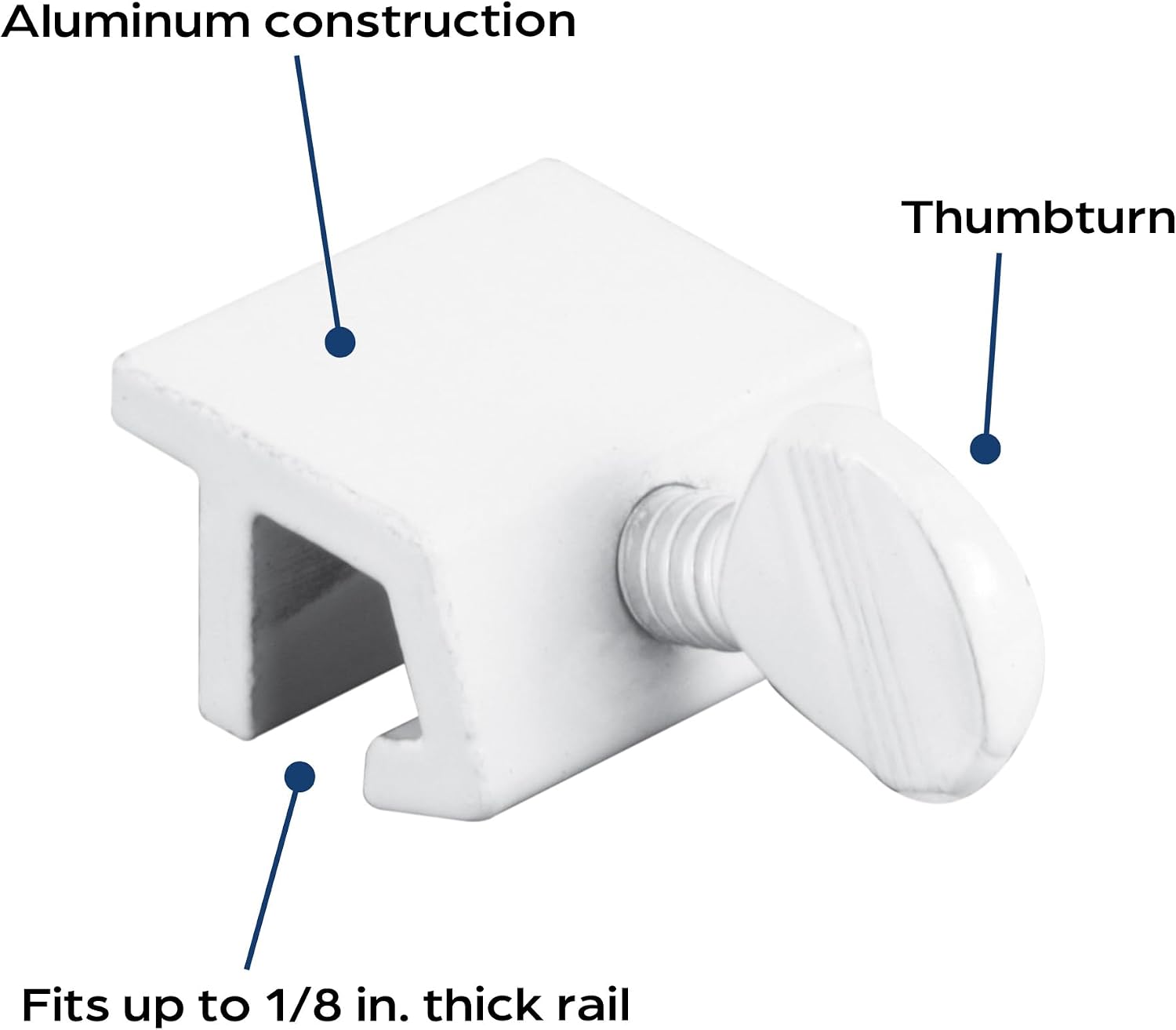 Prime-Line Sliding Window Security Lock, White, 1/8 in. Rail, 4 Pack