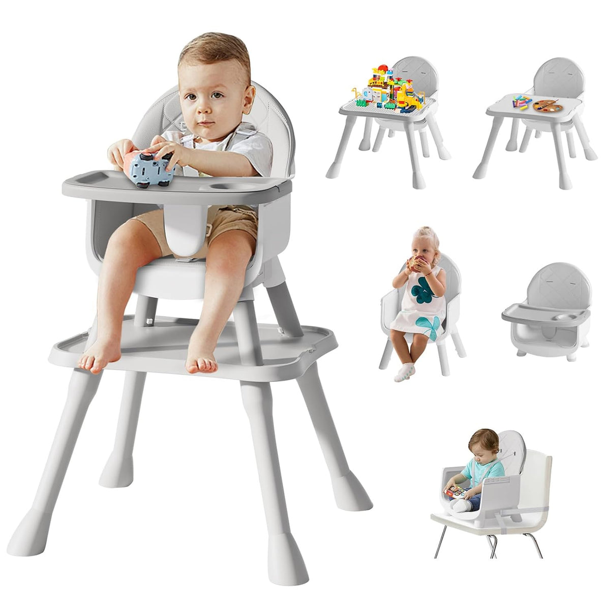 6 in 1 Baby High Chair for Babies and Toddlers, Booster Seat, Toddler Chair