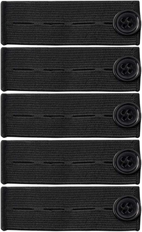BlingKingdom 5 PCS Adjustable Elastic Button Extenders for Women, Men Pants