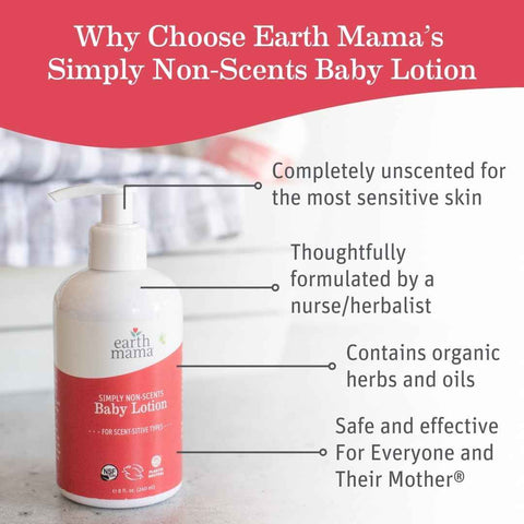 Earth Mama - Simply Non-Scents Baby Lotion for Dry Skin - 8 oz