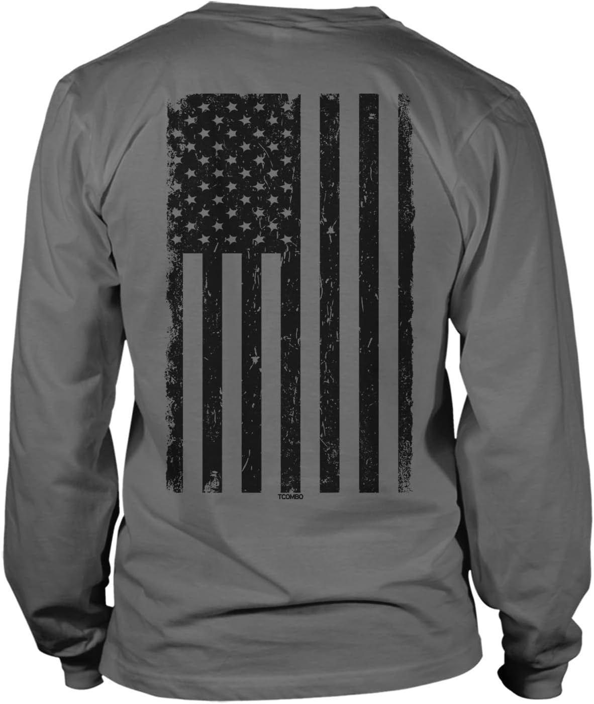 Distressed Black USA Flag - United States Unisex Long Sleeve Shirt