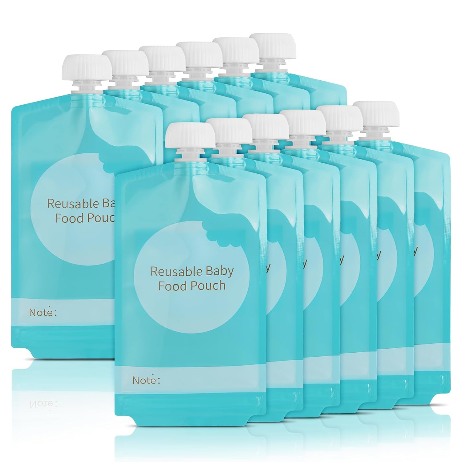 Kirecoo 12PCS 7oz Reusable Refillable Baby Food Squeeze Pouches