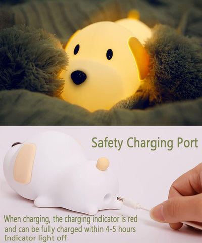 Dog Night Light, Cute Silicone Puppy Lamp Dimmable Portable Dog Lamps