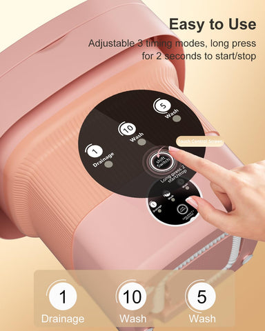 Portable Washing Machine, 9L Mini Laundry Washer with 3 Modes Cleaning for Underwear, Baby Clothes, Sock, Small Delicates. Foldable Washer and Dryer Combo for Apartment, Home,Hotel, Camping,RV(Orange)