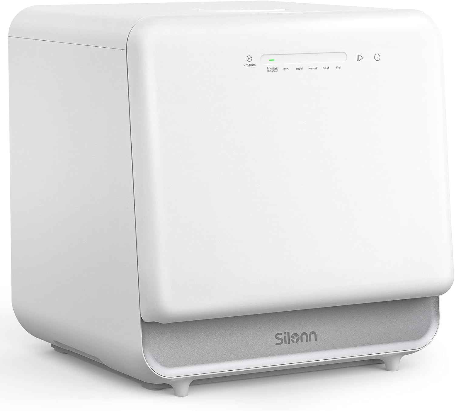 Silonn Portable Countertop Dishwasher, 5L Tank No Plumbing Needed 7 Wash Prog 360° Spray, 4-Place Settings Dishwasher Auto Dry for Apartments RVs Dorms