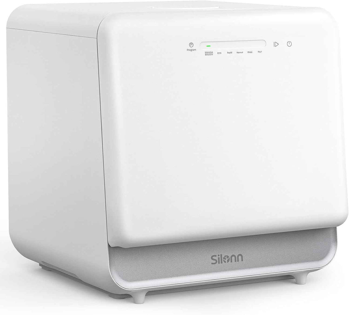 Silonn Portable Countertop Dishwasher, 5L Tank No Plumbing Needed 7 Wash Prog 360° Spray, 4-Place Settings Dishwasher Auto Dry for Apartments RVs Dorms