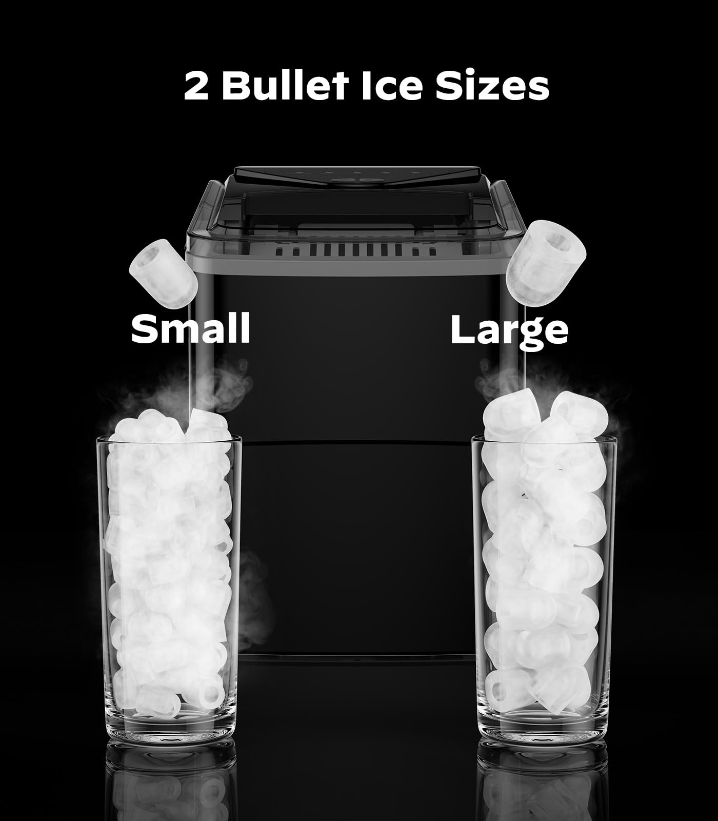 Silonn Smart Countertop Ice Maker - Compact Ice Maker with App Control, 9 Cubes in 6 Mins, 26 lbs per Day, 2 Ice Cube Sizes, Portable Ice Maker with Self-Cleaning for Kitchen/Office