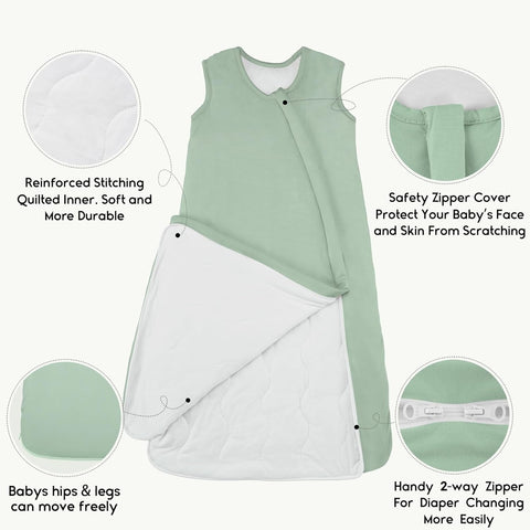 Yoofoss Baby Sleep Sack 0-6 Months Rayon Made from Bamboo 1.0 Tog
