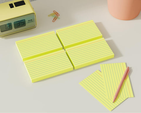 Yellow Index Cards 3x5, 200 Count,180gsm Heavy Flash Cards for Studying
