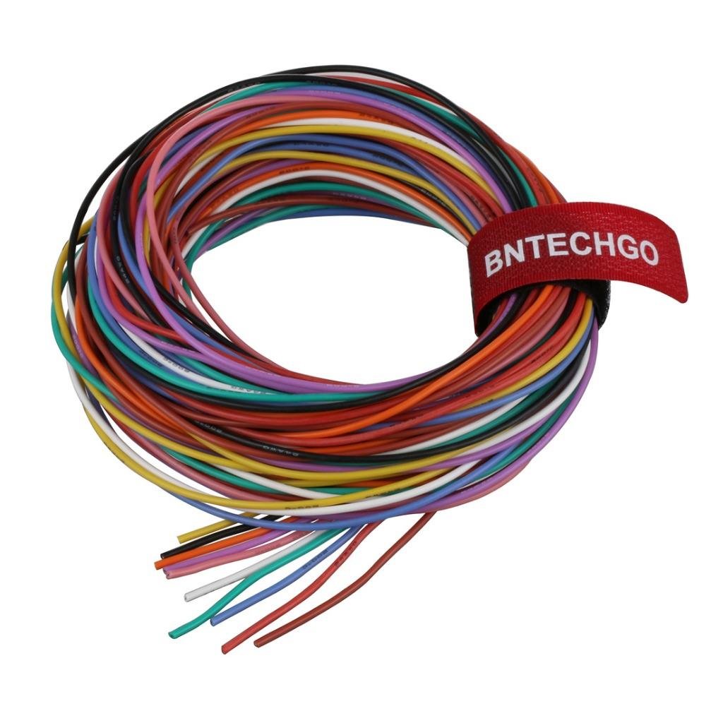 BNTECHGO 24 AWG Silicone Wire Kit 10 Color Each 10ft Stranded Tinned Copper
