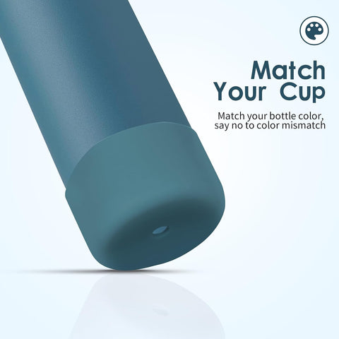 2PCS Silicone Water Bottle Boot, Compatible with Owala 24oz 32oz 40oz, Protective Anti-Scratch & Anti-Dent No Noise Sleeve Cover for FreeSip/Twist/Flip Water Bottles (Demin+ Cobalt, 24oz)