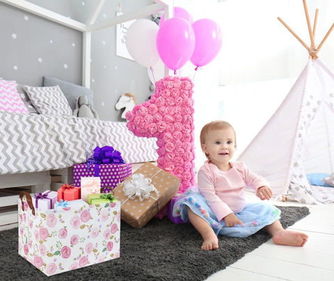Rose Pink Baby Basket Nursery Baskets Girl Baby Storage Bins Rectangular Cute Kids Toy Storage Bin Organizer Book Shelf Basket Rose Room Decor(Pink Rose)