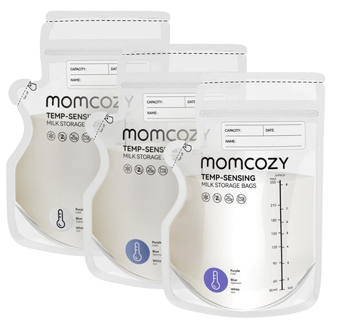 Momcozy 8oz Breastmilk Storage Bags,Temp-Sensing & Pour Spout,200 Count