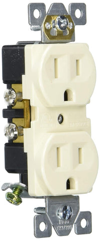 GE Duplex Wall Outlet, 2 Grounded Outlets, Light Almond