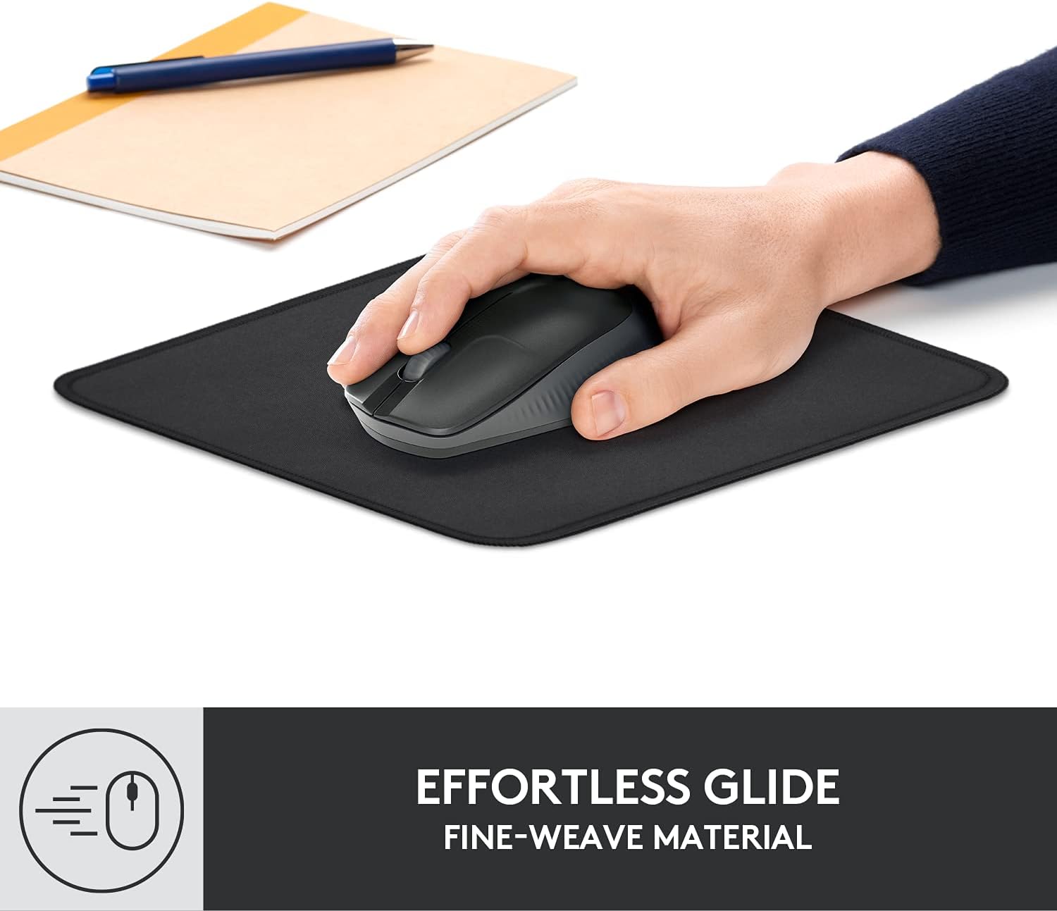 Logitech Studio Series Small Mouse Pad, Anti-Slip 9x8 Inches, Graphite