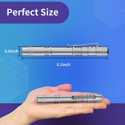 COSOOS UV Black Light Flashlights, 4 Pack 395nm Mini Pen Lights with Clip, Waterproof Ultraviolet Flashlights for AC Leak, Pet Urine, Scorpion, Hotel Inspection, Dry Stain and Bed Bug(Silver)