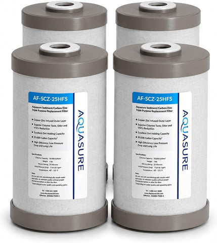 Aquasure Fortitude V2 Series Triple Purpose Sediment/Carbon/Zinc Replacement Filters (1, Standard)