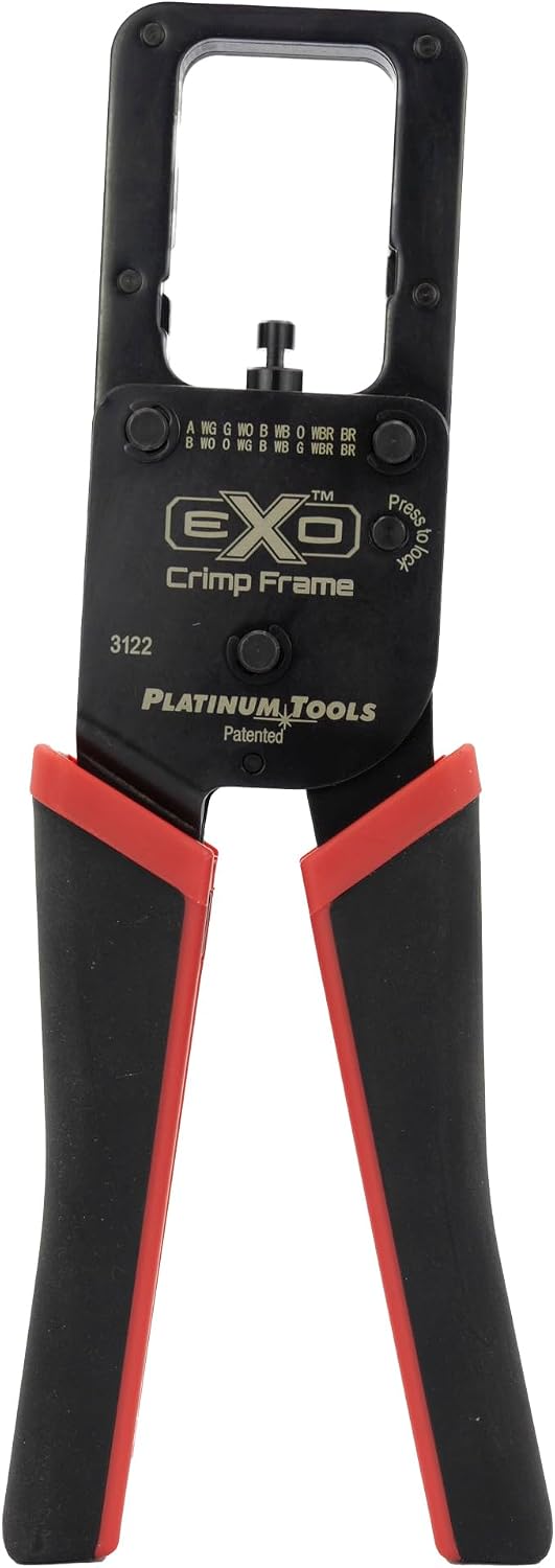 Platinum Tools 100061C Exo Die is easily interchangeable, Network Cable Crimper for RJ45 and Modular Connectors