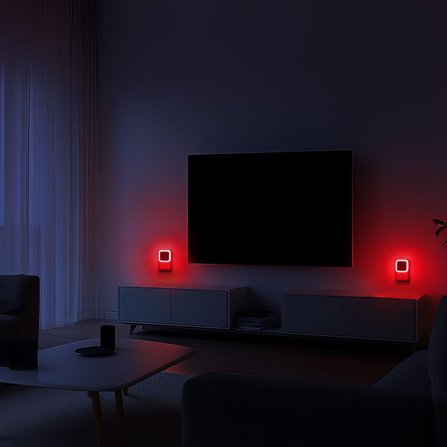 Sujeet Red Night Light, Night Lights Plug into Wall 4-Pack, Nightlight Plug in Night Light, Dusk to Dawn Night Lamp Led Night Lights for Adults Bedroom, Bathroom, Hallway