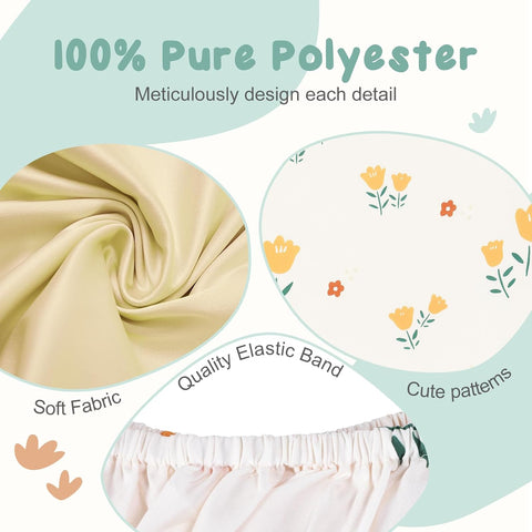 3 Pack Stretchy Bassinet Sheets 20" x 33" Compatible with Baby Delight, Angelbliss, Maxi-COSI & Most Regular Size Bedside Sleeper- Soft Breathable Fitted Bassinet Sheets for Baby - Yellow & Flower