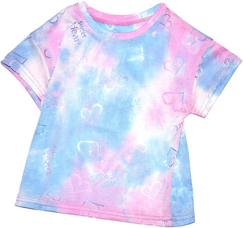 Peacolate Summer Little&Big Girls 2pcs Clothing Sets Short Sleeve T-Shirt and Denim Suspenders Shorts