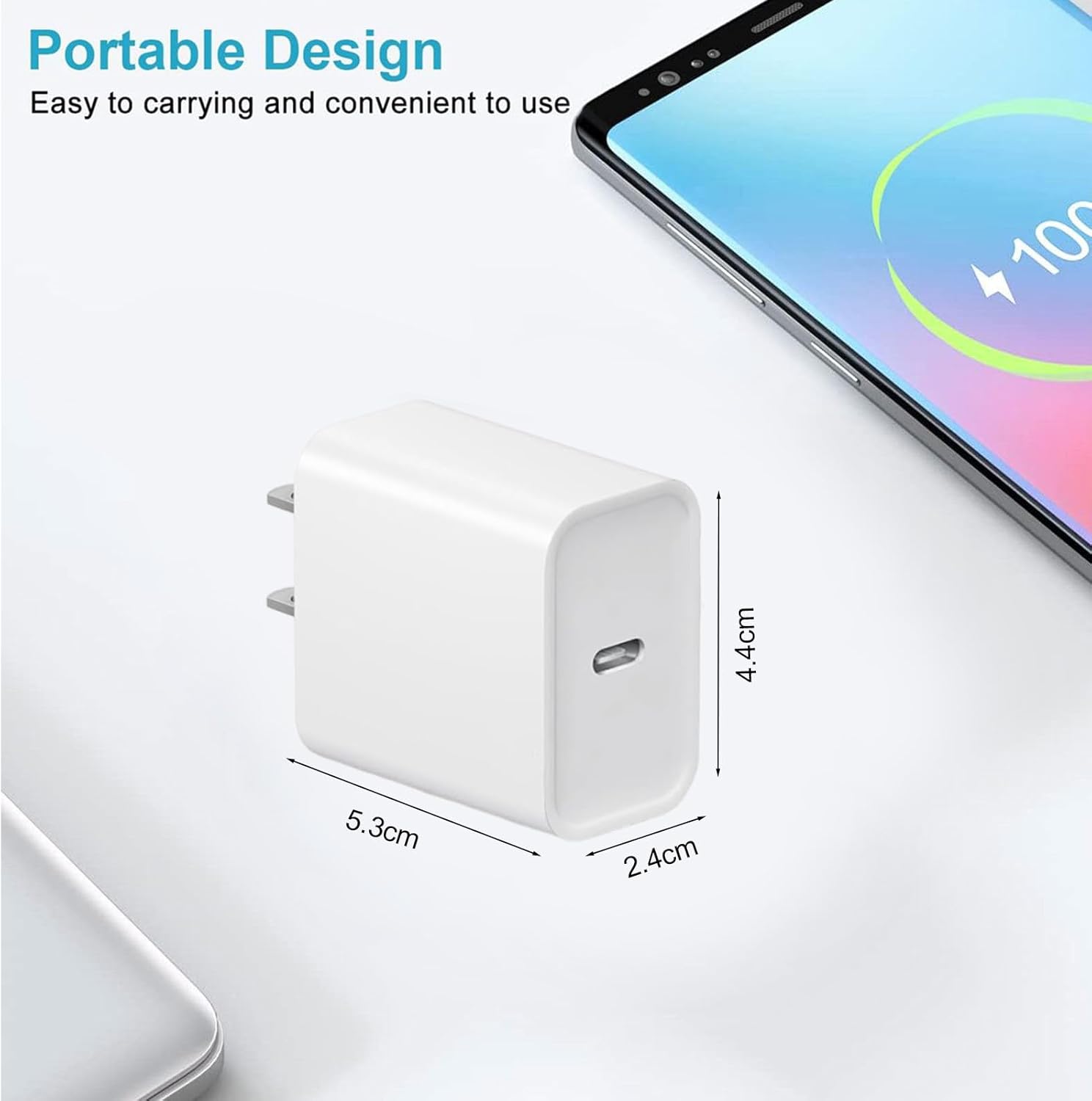 20W Fast Charger, 3 Pack USB-C Port Charger with Type C-C Cable