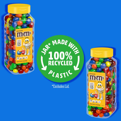 M&M's Peanut Candy Jars, Assorted Chocolate Candies, Party Size Bulk, 23 Ounces Each