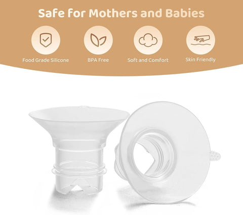 Flange Inserts 19mm Compatible with Medela/Spectra/TSRETE/Elvie/Momcozy/Bellababy Breast Pump 24mm Shields/Flanges, Reduce 24mm Nipple Tunnel Down to 19 mm, 4PCS