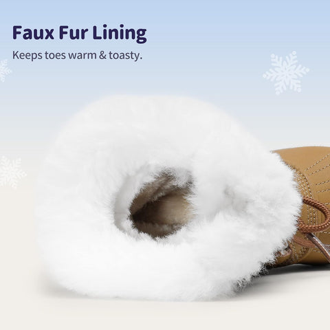 DREAM PAIRS Girls Winter Snow Boots Faux Fur