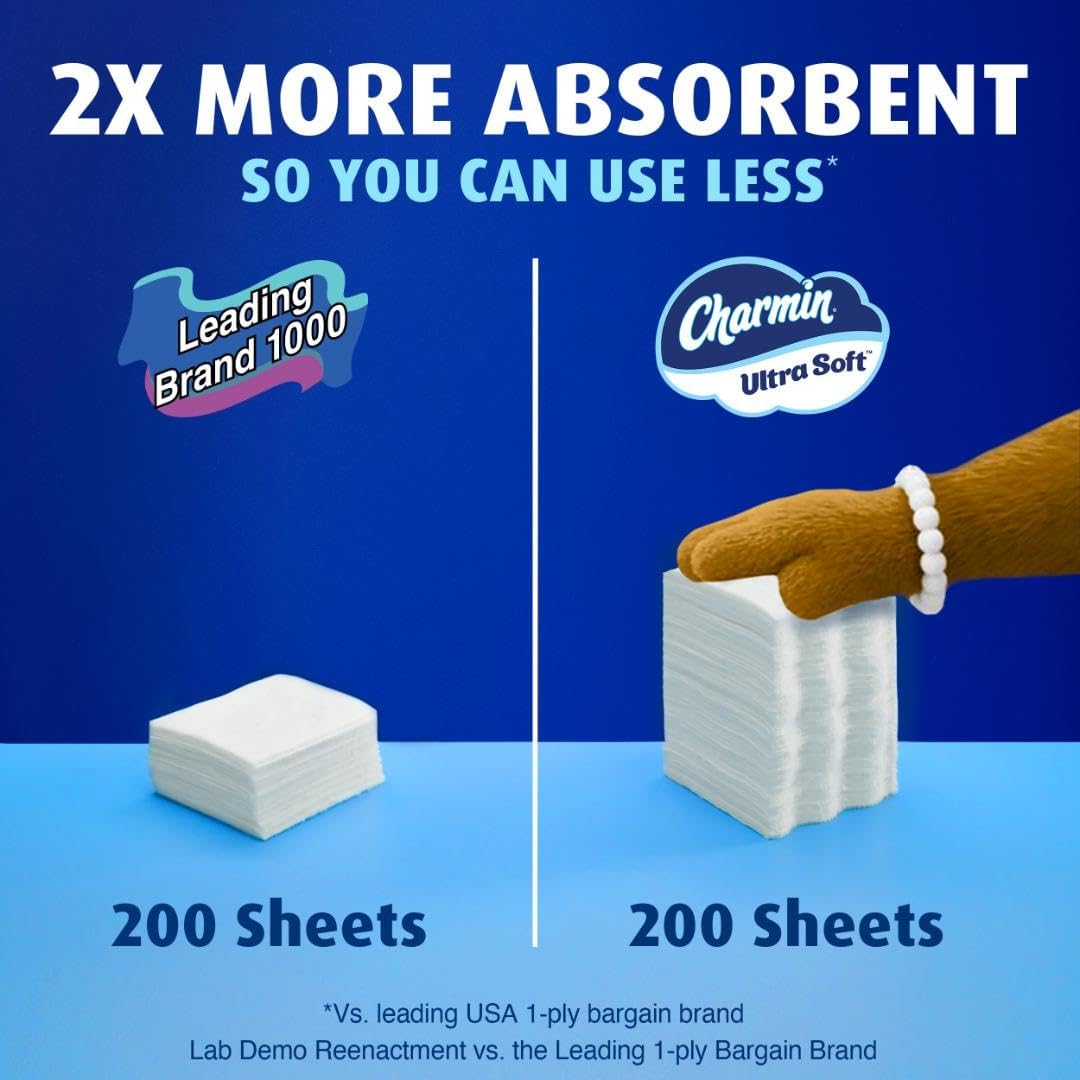 Charmin Ultra Soft Toilet Paper, 18 Mega XL Rolls = 108 Regular Rolls
