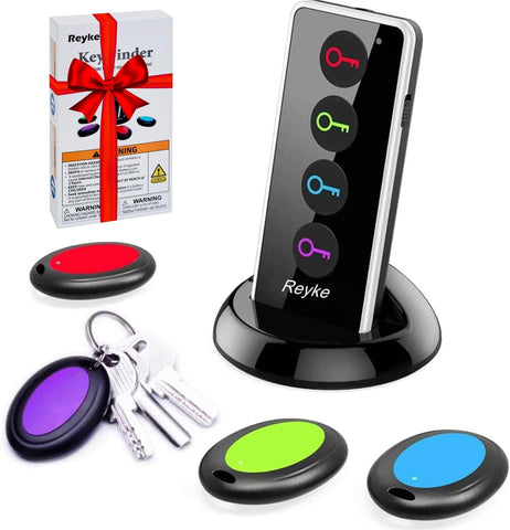 Reyke Key Finder with Sound, 131ft RF Remote Finder, 4 Receivers