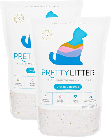 PrettyLitter Health Monitoring Cat Litter, Unscented, 2-Pack, 6 lb. Bags