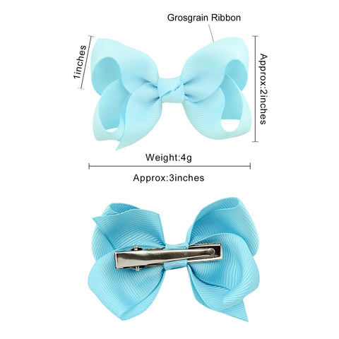 40PCS 3Inch Hair Bows for Girls Grosgrain Ribbon Toddler Hair Accessories with Alligator Clips for Toddlers Baby Girls Kids Teens in Pairs