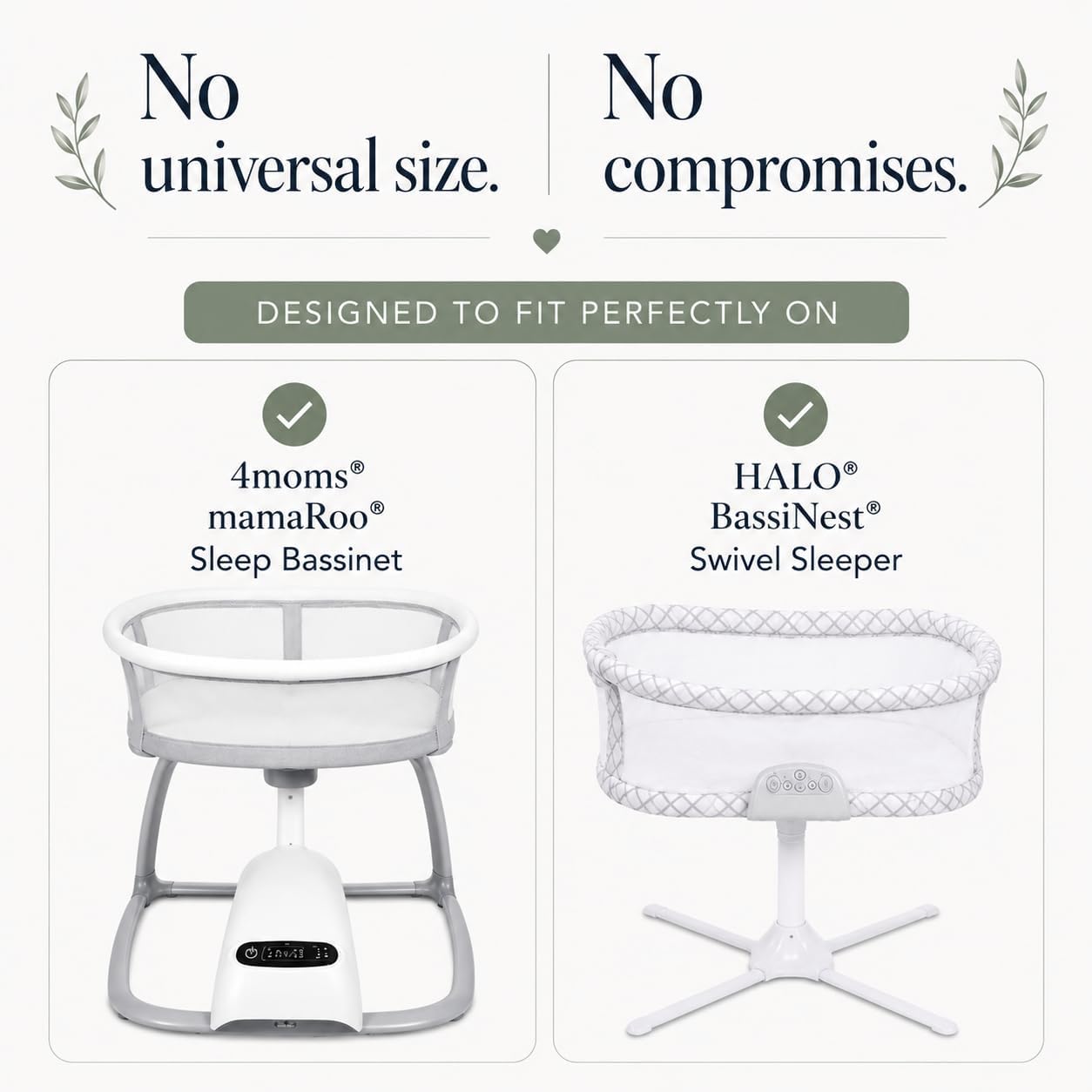 Organic 16x30 Bassinet Sheets for Halo BassiNest, 4moms mamaRoo