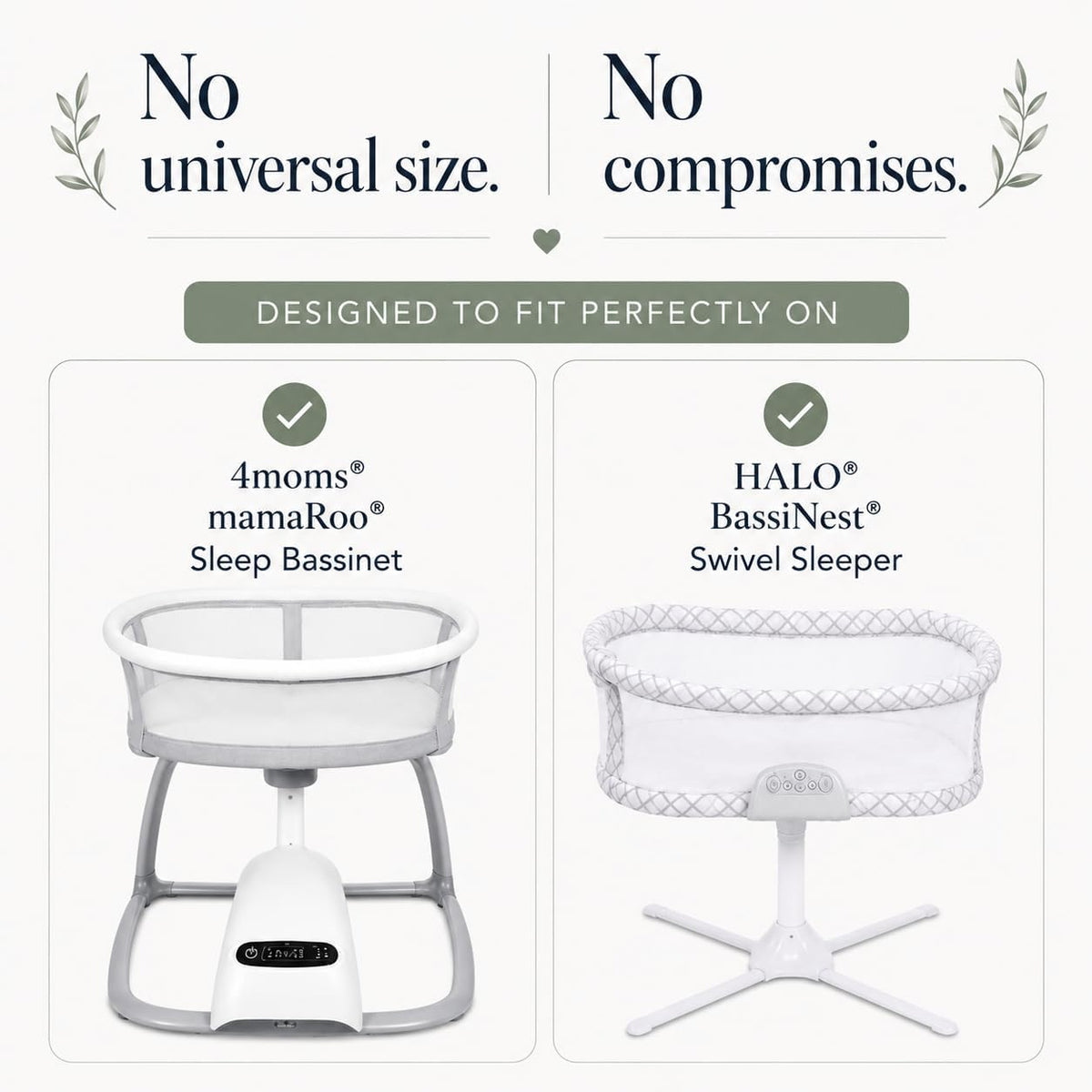 Organic 16x30 Bassinet Sheets for Halo BassiNest, 4moms mamaRoo