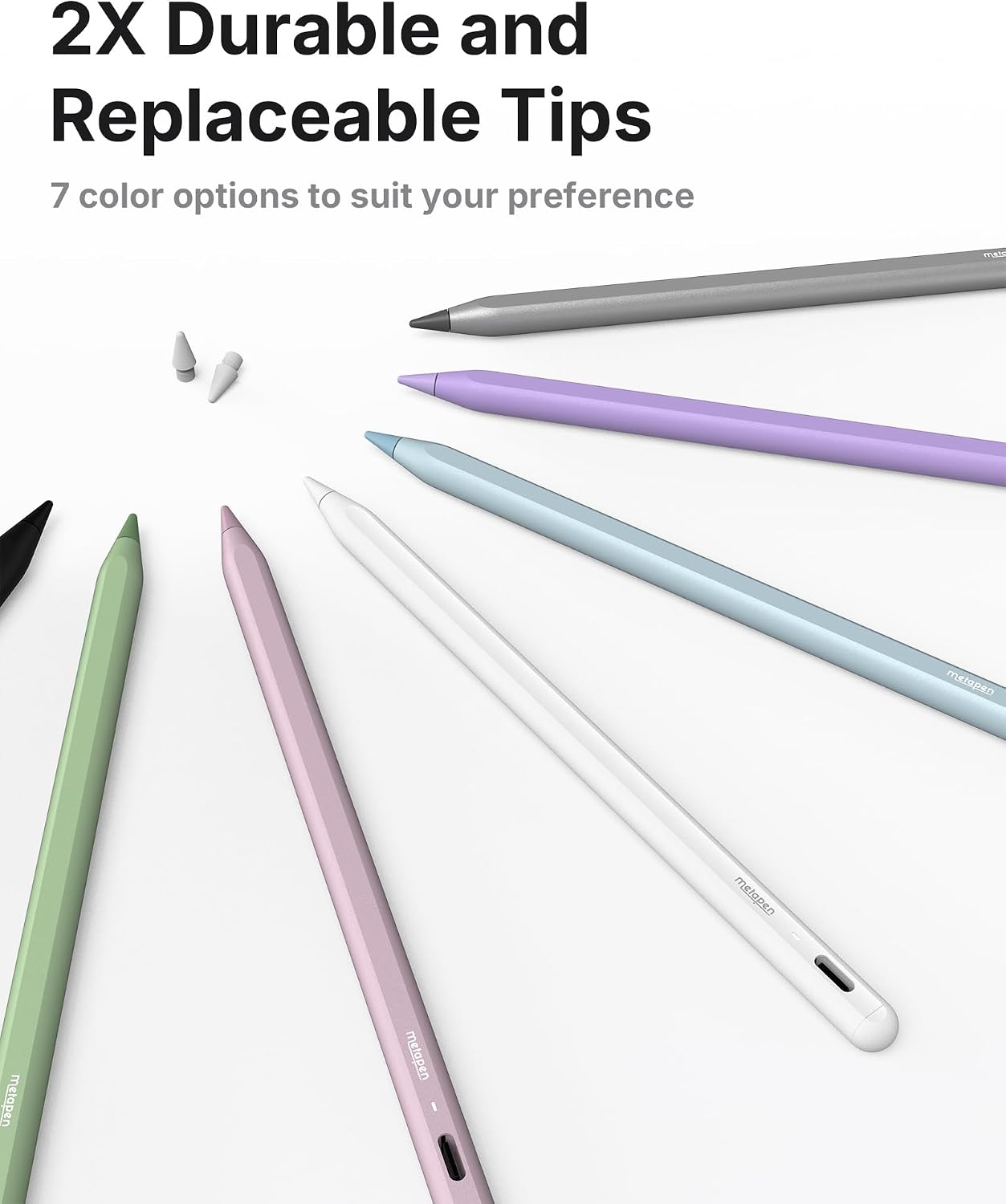 Metapen Pencil A8 V4 for iPad 2018-2026, Upgrade Magnetic Attraction, 2X Fast Charge, Low Latency Stylus Pen for iPad 11-6th Gen, Pro 12.9/11/13-inch M4/M5, Air 3/4/5/M2/M3, Mini 5/6/7th A17 Pro