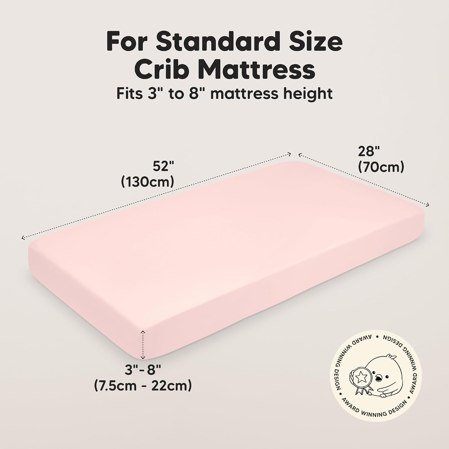 KeaBabies 2-Pack Baby Crib Sheets for Boys, Girls, 52x28 Fitted (Mist Rose)