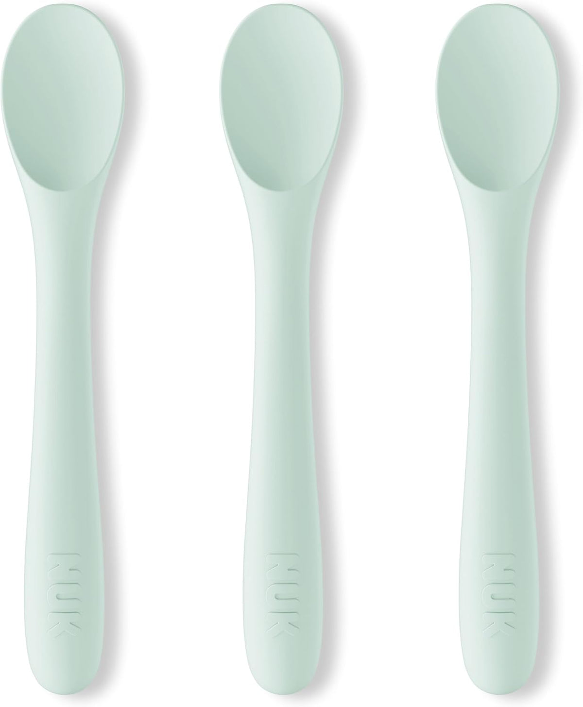 NUK Silicone Baby Spoons, Durable Silicone Material, Easy to Hold & Feed, Dishwasher-Safe, BPA-Free, Pack of 3