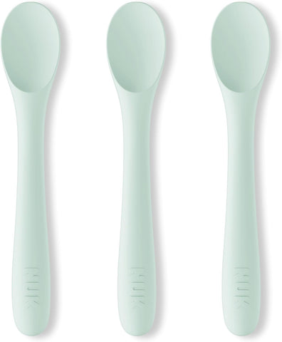 NUK Silicone Baby Spoons, Durable Silicone Material, Easy to Hold & Feed, Dishwasher-Safe, BPA-Free, Pack of 3